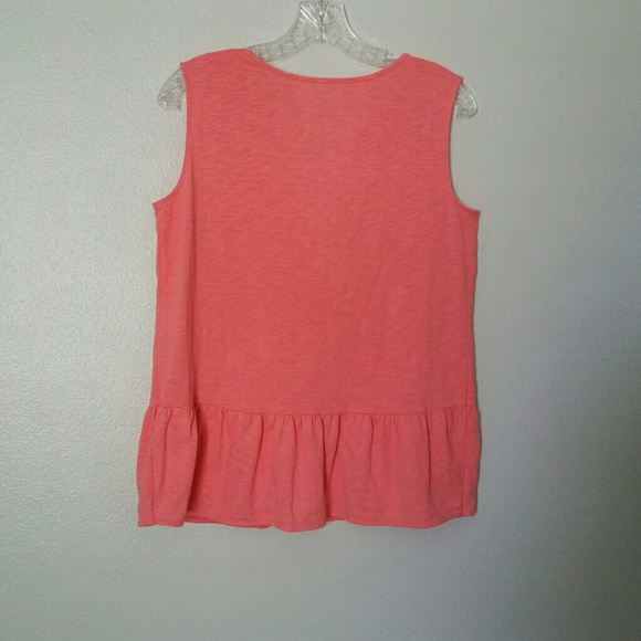St Johns Bay Coral Sleeveless Peplum Top sz M - Picture 3 of 5
